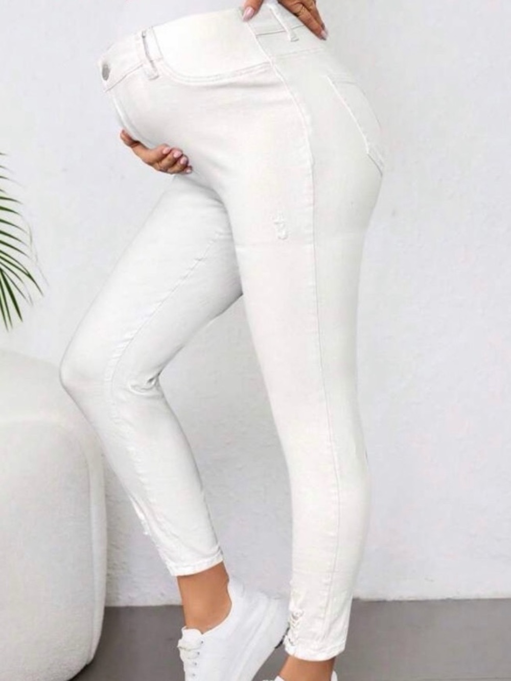 Maternity White Stretch Skinny Jeans